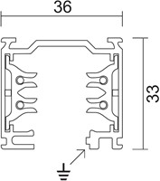 3-Fase Rail 2M Vierkant Aluminium 230V/440V 16A-1