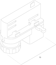 3-Fase Rail Universele Adapter 70mm Wit