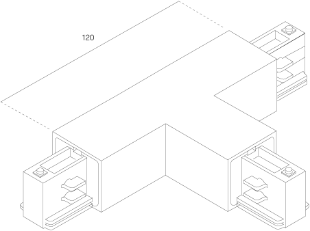 3-Fase Rail T-Koppelstuk Zwart Rechts
