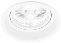 Pragmalux Inbouwspot Dome AR111 Rond Verdiept Kantelbaar wit RAL9003 - Incl. G53 Fitting