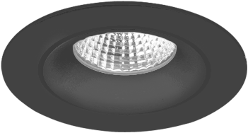 Pragmalux LED Inbouwspot Fasio IP44 Rond 13W 3000K CRI>90 38D 740lm Zwart Ø95 Buitenmaat - Gatmaat Ø83 - Dimbaar