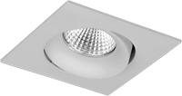 Pragmalux LED Inbouwspot Fasio IP44 Vierkant 13W 3000K CRI>90 38D 740lm Grijs Ø95x95 Buitenmaat - Gatmaat Ø83 - Dimbaar