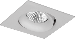Pragmalux LED Inbouwspot Fasio IP44 Vierkant 13W 3000K CRI>90 38D 740lm Grijs Ø95x95 Buitenmaat - Gatmaat Ø83 - Dimbaar
