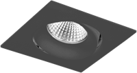 Pragmalux LED Inbouwspot Fasio IP44 Vierkant 13W 3000K CRI>90 38D 740lm Zwart Ø95x95 Buitenmaat - Gatmaat Ø83 - Dimbaar