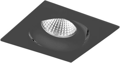 Pragmalux LED Inbouwspot Fasio IP44 Vierkant 13W 3000K CRI>90 38D 740lm Zwart Ø95x95 Buitenmaat - Gatmaat Ø83 - Dimbaar