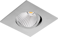 Pragmalux LED Inbouwspot Ponto Vierkant 1V 24W 3000K CRI>90 36° 3100lm Ø130x130 Buitenmaat - Gatmaat Ø117 Grijs