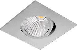 Pragmalux LED Inbouwspot Ponto Vierkant 1V 24W 3000K CRI>90 36° 3100lm Ø130x130 Buitenmaat - Gatmaat Ø117 Grijs