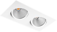 Pragmalux LED Inbouwspot Ponto Vierkant 2V 2x24W 3000K CRI>90 36° 2x3100lm Ø245x130 Buitenmaat - Gatmaat Ø232x112 Wit