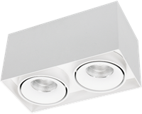 Pragmalux LED Opbouwspot Kaja 2V 2x11W 3000K CRI>93 38° 2x700lm Ø200x100 Buitenmaat - Hoogte Ø100 Wit - Dimbaar
