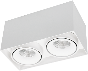 Pragmalux LED Opbouwspot Kaja 2V 2x11W 4000K CRI>93 38° 2x850lm Ø200x100 Buitenmaat - Hoogte Ø100 Wit - Dimbaar