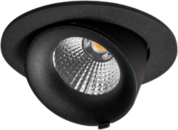 Pragmalux LED Richtspot Adjusto Mini 12W 2700K CRI>95 38D 700lm Zwart Ø95 F - G Ø80 - Dimbaar