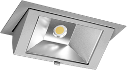 Pragmalux LED Wallwasher Projecto 42W 4000K CRI>80 70x75° 6400lm Ø238x145 Buitenmaat - Gatmaat Ø225x135 Grijs