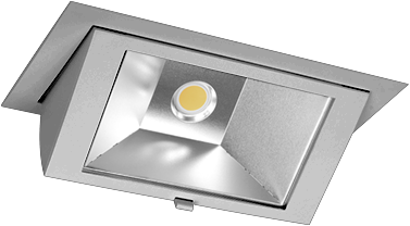 Pragmalux LED Wallwasher Projecto 42W 4000K CRI>80 70x75° 6400lm Ø238x145 Buitenmaat - Gatmaat Ø225x135 Grijs