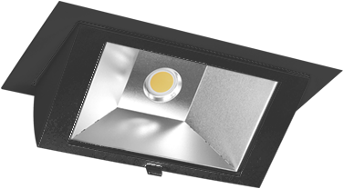 Pragmalux LED Wallwasher Projecto 42W 4000K CRI>80 70x75° 6400lm Ø238x145 Buitenmaat - Gatmaat Ø225x135 Zwart