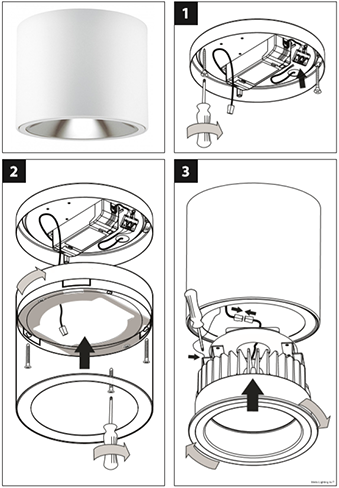 Pragmalux LED Opbouw Downlight Mado 130-140 Darklight 9W 3000K-1
