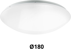 Pragmalux LED Plafonniere / Wandarmatuur Polo IP64 8W 3000K 650lm 180 (1x18W)