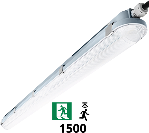 Pragmalux LED TL Waterdicht Armatuur Hermes IP66 150cm 24-42W 4000K 3750-6100lm (2x58W) Bewegingssensor + Noodverlichting