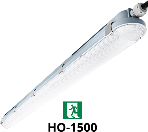 Pragmalux LED TL Waterdicht Armatuur Hermes IP66 150cm 36-61W 4000K 6000-10200lm 5x2,5mm Doorvoerbedrading (2x80W) + Noodmodule 3uur manueel