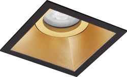 Pragmalux Inbouwspot Zena Vierkant Kantelbaar Zwart RAL9004/Goud RAL1003 - Incl. GU10 Fitting