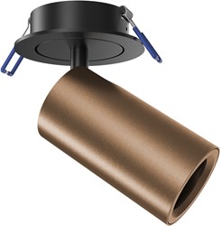 Pragmalux Half-inbouwspot Ario zaagmaat Ø70 bronze RAL8000 - Incl. GU10 Fitting en junction box