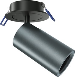 Pragmalux Half-inbouwspot Ario zaagmaat Ø70 gunmetal RAL7031 - Incl. GU10 Fitting en junction box