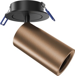 Pragmalux Half-inbouwspot Ario zaagmaat Ø80 bronze RAL8000- Incl. GU10 Fitting en junction box