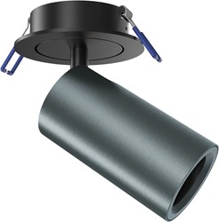 Pragmalux Half-inbouwspot Ario zaagmaat Ø80 gunmetal RAL7031- Incl. GU10 Fitting en junction box