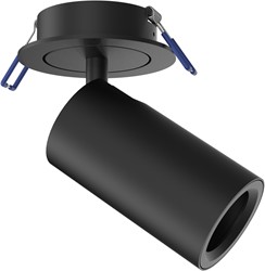 Pragmalux Half-inbouwspot Ario zaagmaat Ø80 zwart RAL9004 - Incl. GU10 Fitting en junction box