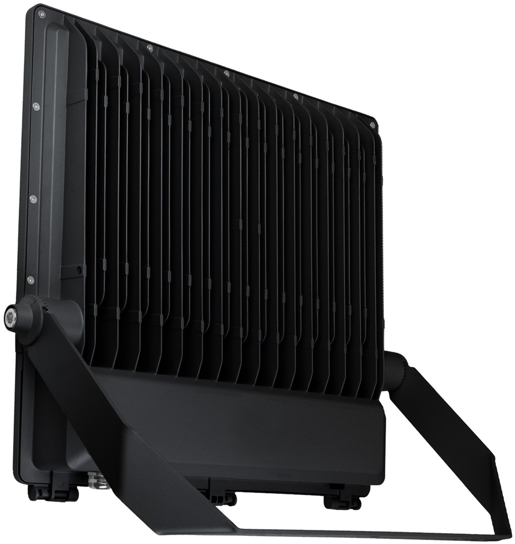 Pragmalux LED projektør Auva G3 IP66 C4 300-500W 3000K-5000K 3CCT 50000-85000lm asymmetrisk sort RAL9004 DALI2