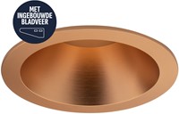 Pragmalux Inbouwspot met bladveren Bela IP55 geborsteld koper RAL1001- Incl. GU10 Fitting