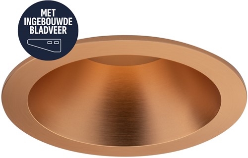 Pragmalux Inbouwspot met bladveren Bela IP55 geborsteld koper RAL1001- Incl. GU10 Fitting