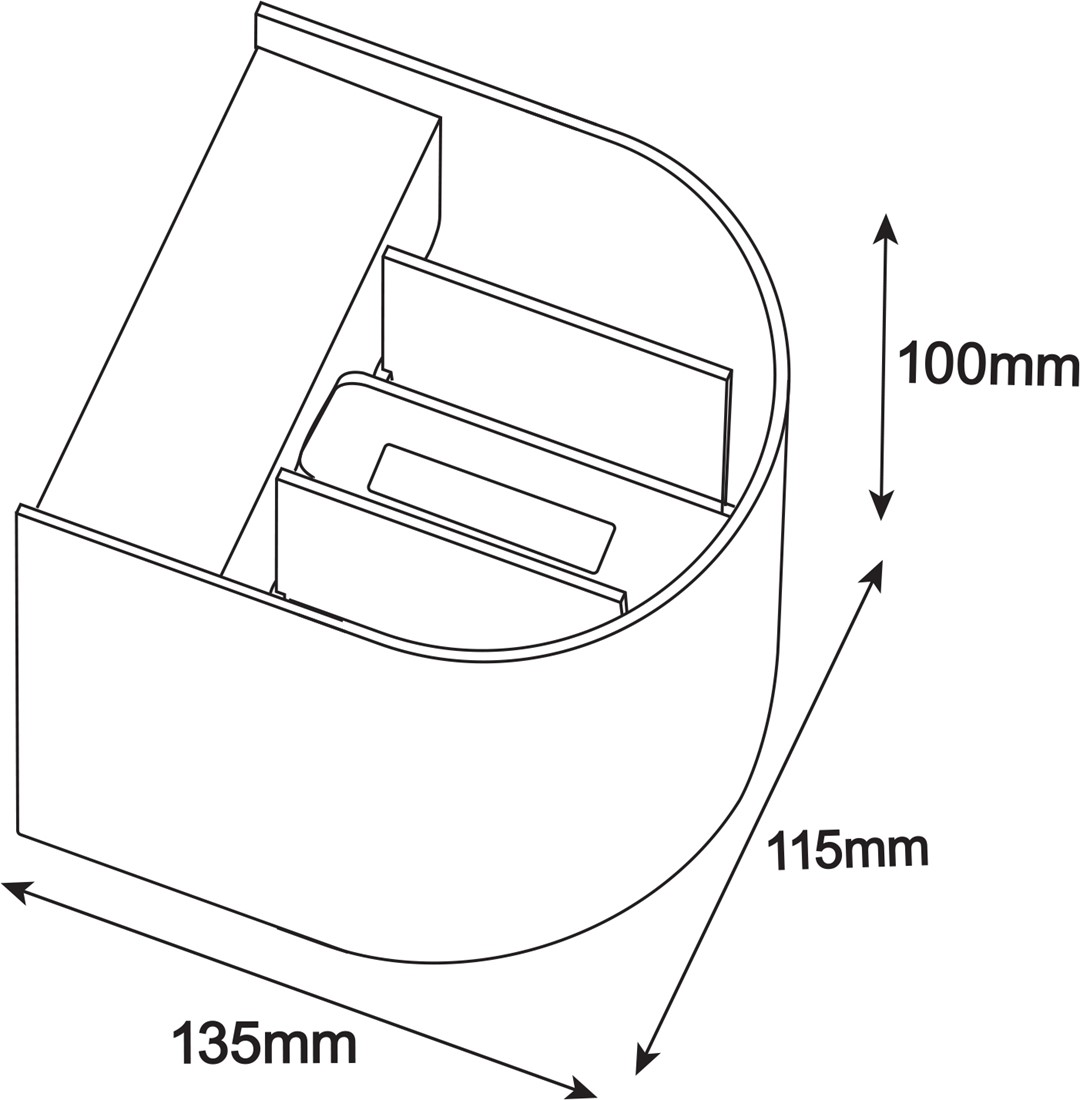 Pragmalux LED væglampe Blocq halvcirkelformet op/ned IP65 2x3W 360lm 2700-3000-4000K 3CCT CRI>90 justerbar lysstråle 0-120° sort - fase-dæmpbar