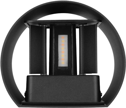 Pragmalux LED Wandarmatuur Blocq halfrond Up/Down IP65 2x3W 360lm 2700-3000-4000K 3CCT CRI>90 instelbare lichtbundel 0-120° zwart - fase dimbaar-2