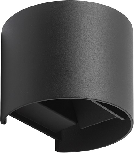 Pragmalux LED Wandarmatuur Blocq halfrond Up/Down IP65 2x3W 360lm 2700-3000-4000K 3CCT CRI>90 instelbare lichtbundel 0-120° zwart - fase dimbaar