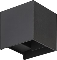 Pragmalux LED Wandarmatuur Blocq Up/Down IP65 2x3W 360lm 2700-3000-4000K 3CCT CRI>90 instelbare lichtbundel 0-120° zwart - fase dimbaar