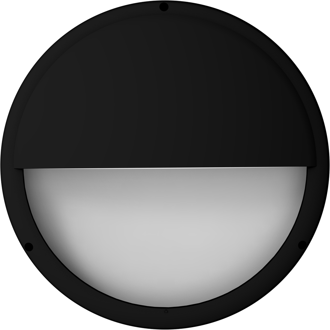Pragmalux LED Bulkhead Venus G2 Ø300 Half Moon Ring Sort RAL9004