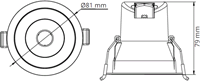 Pragmalux LED Spotlight Casso IP44 dimbaar 6W 500lm ø81 Buitenmaat-Gatmaat ø68-73 40° 2700K UGR<19 Wit-3