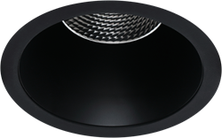 Pragmalux LED Spotlight Casso IP44 dimbaar 6W 420lm ø81 Buitenmaat-Gatmaat ø68-73 40° 2700K UGR<19 Zwart