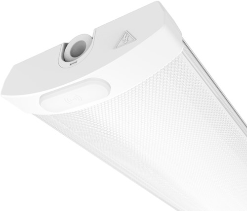 Pragmalux LED Batten Lumea IP44 Prisma 120cm 23-39W 3250-5770lm 3000-4000K 2-CCT (2x36W) wit  5x2,5mm doorvoerbedrading + bewegingssensor & noodmodule zelftest 1uur-2