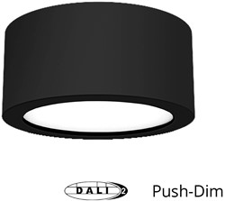 Pragmalux LED Downlight Essence G2 IP54 zwart opbouw max. 15W 3000K-6000K 3-CCT max. 1650lm 100D  incl. TCI DALI Driver