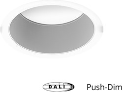 Pragmalux LED Downlight Essence G2 IP54 wit verdiept max. 15W 3000K-6000K 3-CCT max. 1650lm 100D Ø176 Buitenmaat - Gatmaat Ø150 incl. TCI DALI Driver