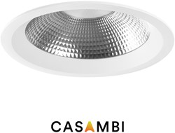 Pragmalux LED Downlight Mondial IP54 facet wit standaard 25,5W 3200lm 3000K-3500K-4000K 3-CCT CRI>90 UGR<19 60D BØ250 - GØ200-240 +TCI Casambi Driver