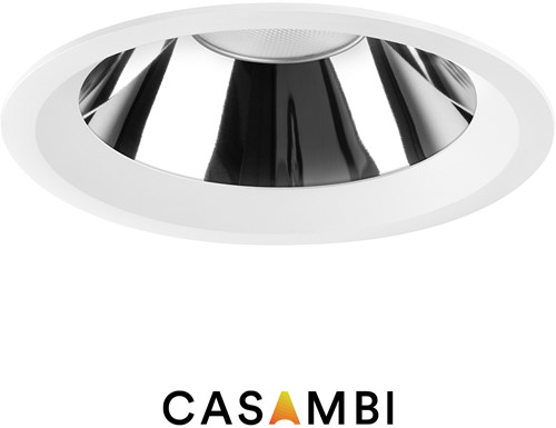 Pragmalux LED Downlight Mondial IP54 hoogglans wit standaard 19,5W 2275-2450lm 3000K-3500K-4000K 3-CCT CRI>90 UGR<19 60D BØ176 - GØ150-160 +TCI Casambi Driver