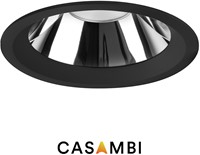 Pragmalux LED Downlight Mondial IP54 hoogglans zwart standaard 25,5W 3050-3200lm 3000K-3500K-4000K 3-CCT CRI>90 UGR<19 60D BØ250 - GØ200-240 +TCI Casambi Driver