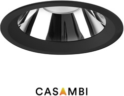 Pragmalux LED Downlight Mondial IP54 hoogglans zwart standaard 16W 1700-1800lm 3000K-3500K-4000K 3-CCT CRI>90 UGR<19 60D BØ146 - GØ120-130 +TCI Casambi Driver