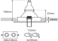 Pragmalux Inbouwspot Duplo Vierkant 2V Wit - Incl. GU10 Fitting-2