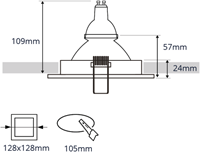 Pragmalux Inbouwspot Duplo Vierkant Wit - Incl. GU10 Fitting-1