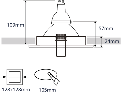Pragmalux Inbouwspot Duplo Vierkant Wit - Incl. GU10 Fitting-1