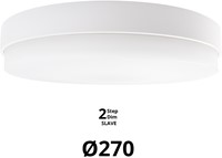 Pragmalux LED Plafonnière / Wandarmatuur Dura-S Wit Ø270 IP64 IK10 4-9W 375-1000lm 2200K-2700K 2-CCT 2-step dim (100-10%) slave = geen sensor