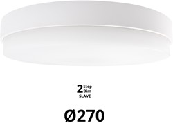 Pragmalux LED Plafonnière / Wandarmatuur Dura-S Wit Ø270 IP64 IK10 4-9W 450-1100lm 3000K-3500K-4000K 3-CCT 2-step dim (100-10%) slave = geen sensor
